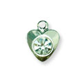 Privezak za nokte - Srebrno dijamantsko srce