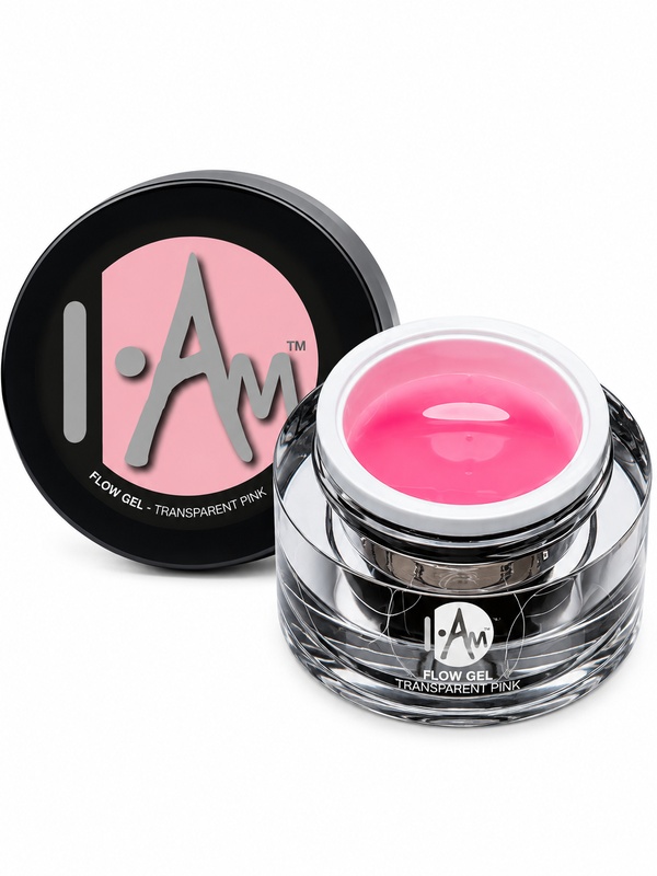Gradivni gel za nokte I.Am Flow Gel Transparent Pink 14g