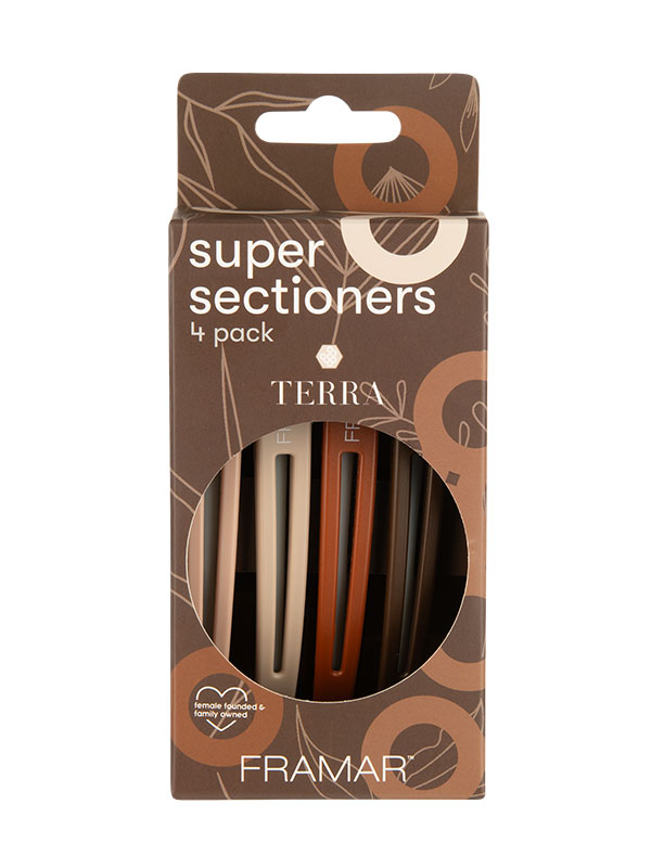 Framar elastične klipse za kosu „Super Sectioners“ Neutrals Terra