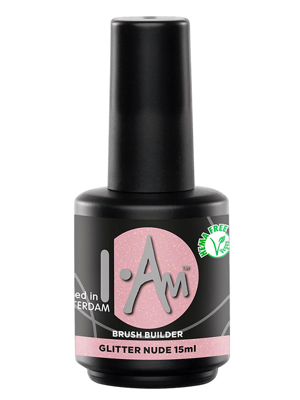 Gradivna baza za nokte I.Am Brush Builder Glitter Nude 15ml