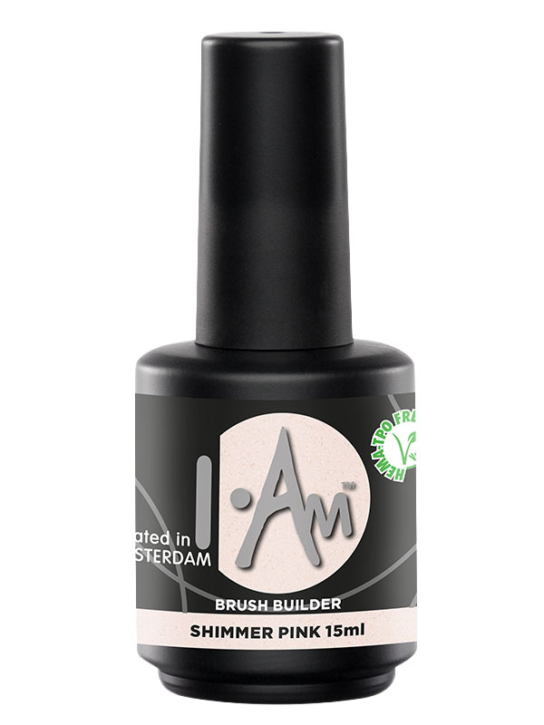 Gradivna baza za nokte I.Am Brush Builder Shimmer Pink 15ml
