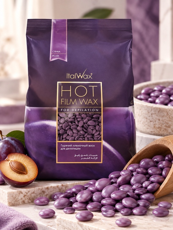 Topli film vosak za depilaciju Italwax Šljiva 1 kg