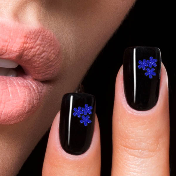 Cirkoni za nokte - Tamno plavi cvet (mali)