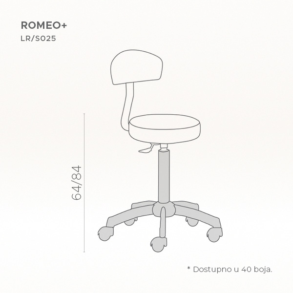 Frizerska pomoćna stolica Luca Rossini "Romeo+"