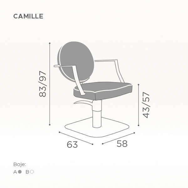 Frizerska radna stolica Salon Ambience "Camille"