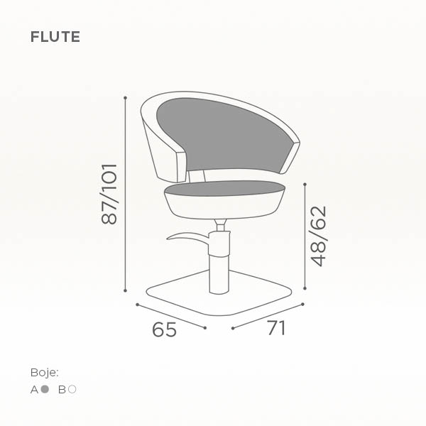Frizerska radna stolica Salon Ambience "Flute"