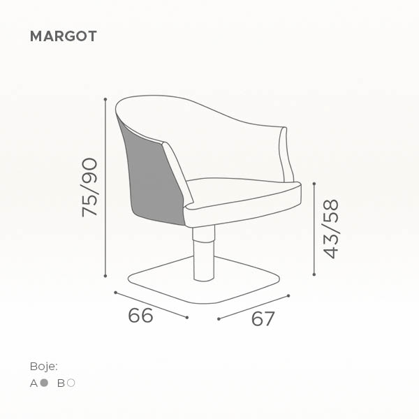 Frizerska radna stolica Salon Ambience "Margot"