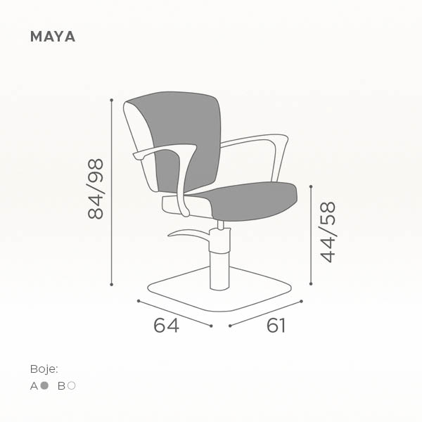 Frizerska radna stolica Salon Ambience "Maya"