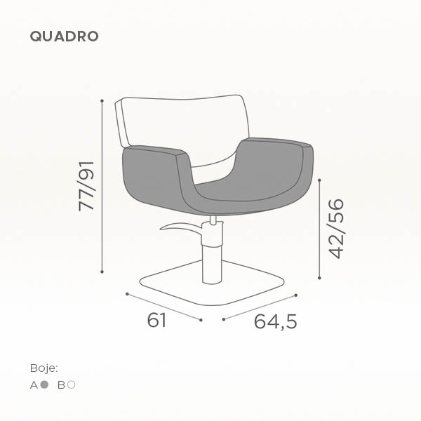 Frizerska radna stolica Salon Ambience "Quadro"