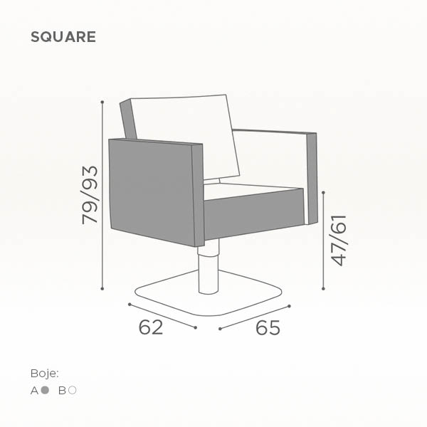Frizerska radna stolica Salon Ambience "Square"