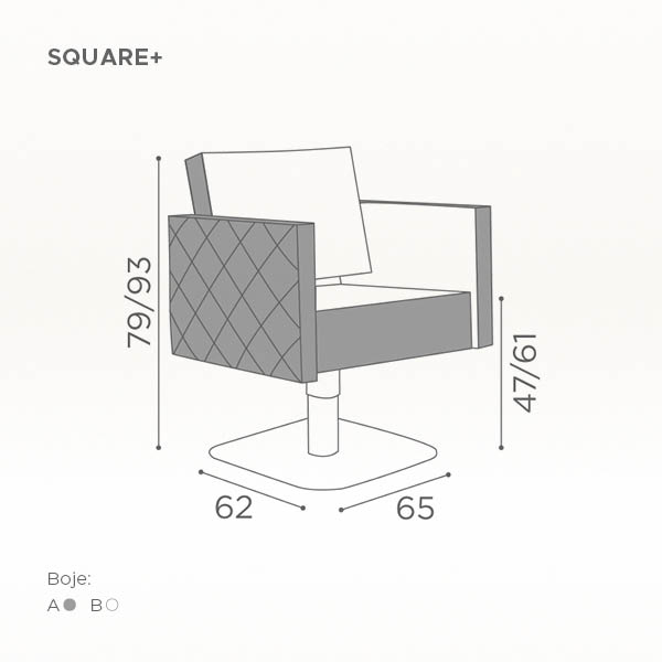 Frizerska radna stolica Salon Ambience "Square+"