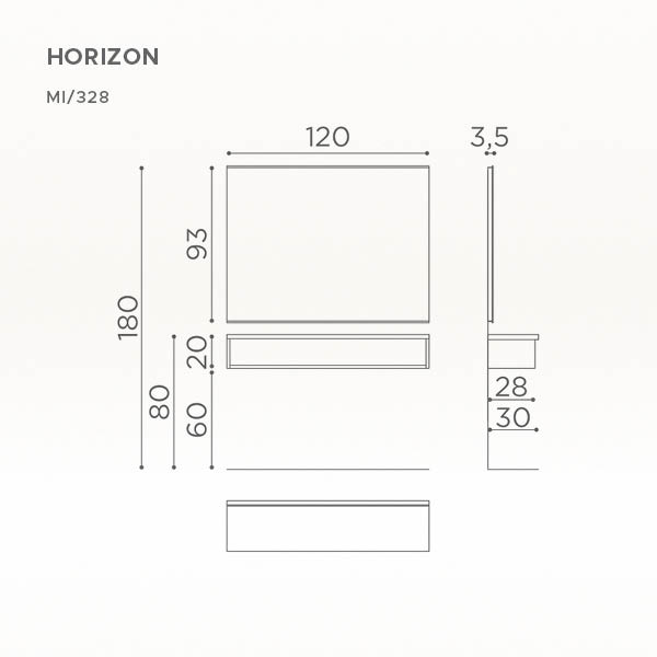 Frizersko ogledalo Salon Ambience "Horizon"