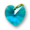 Privezak za nokte - Plavo-zeleno srce
