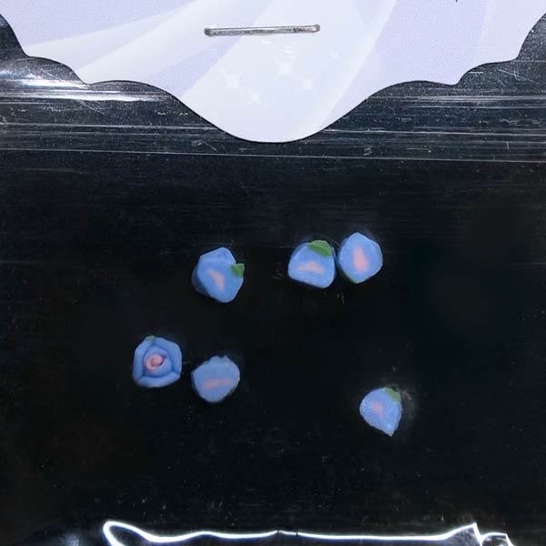 Ukras za nokte - Tamno plavi 3D cvet sa tri latice